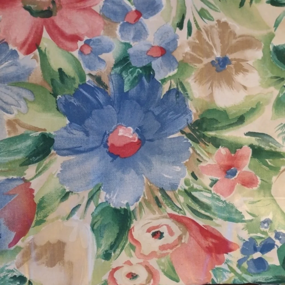 Vintage Mills Creek Fabrics Party Time Large Floral Chintz Scotchgard 5 Yards